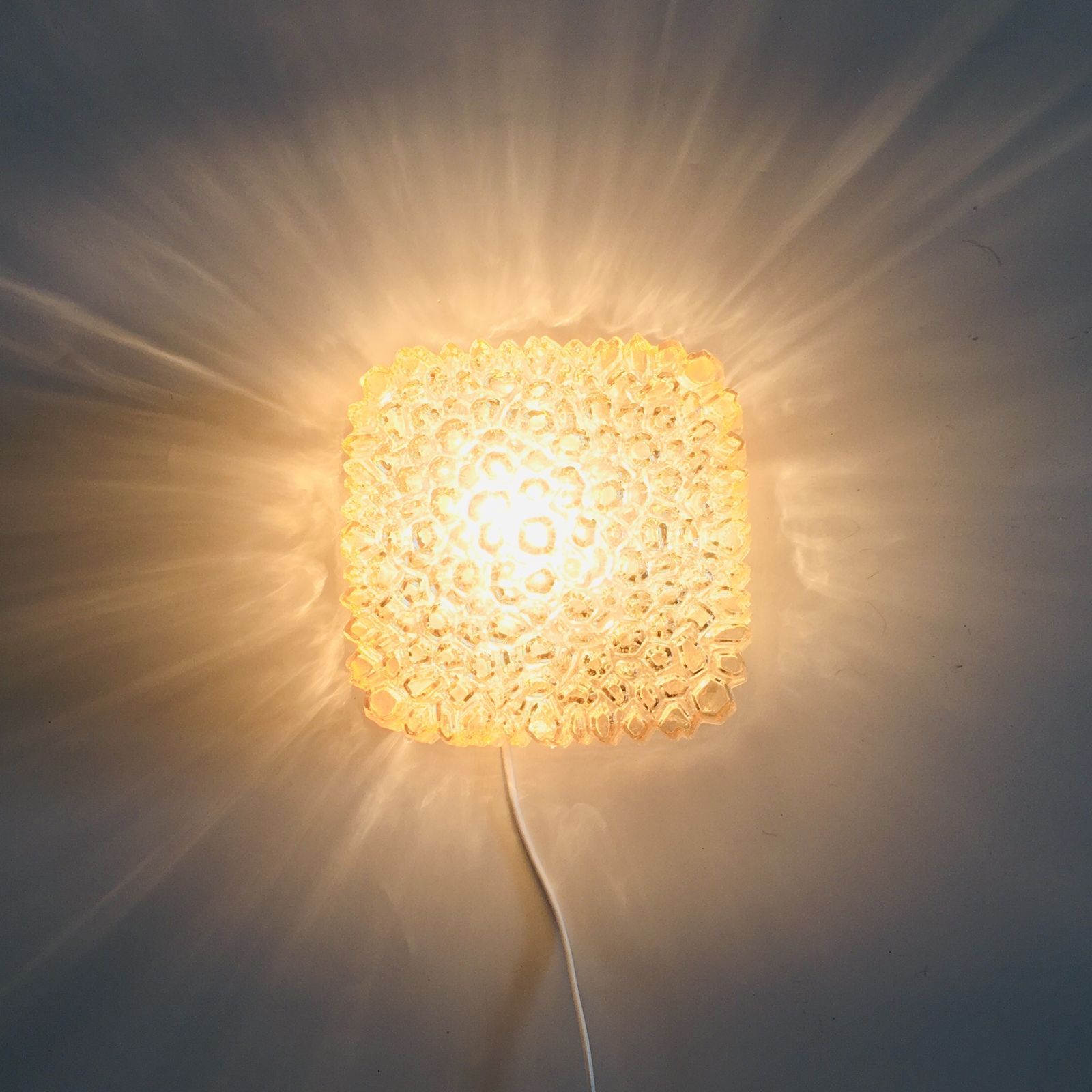 photo for sale Mid Century Amber Glass Flush Mount/Ceiling Lamp By Helena Tynell For Limburg, Germany, 1970s