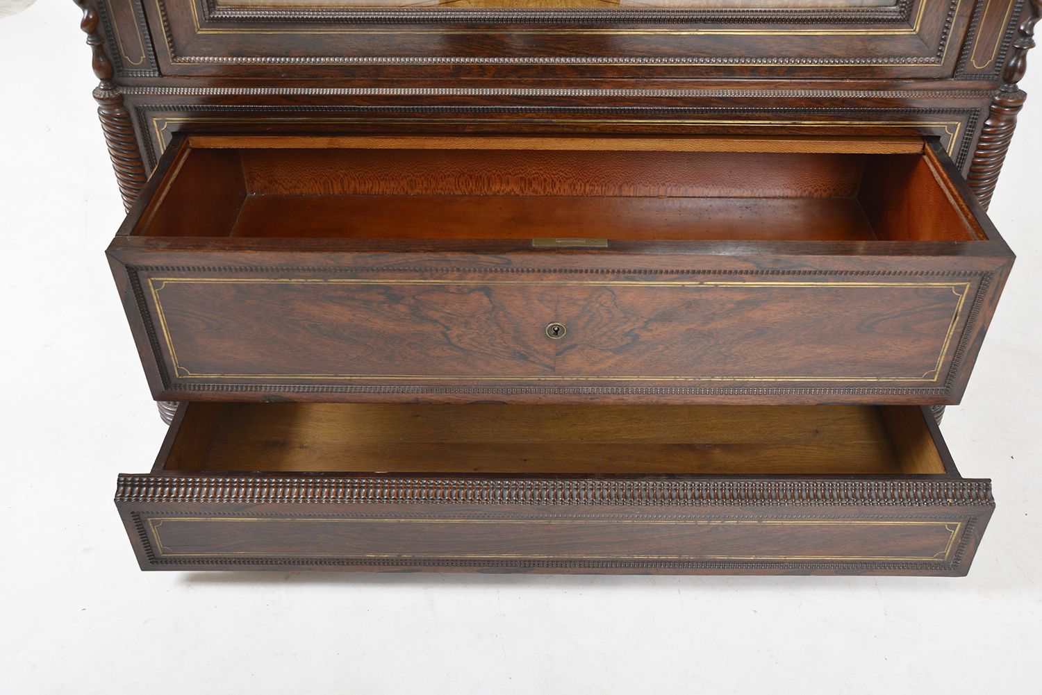 19th Century Louis XVI Style French Vitrine Display Cabinet Bookcase Rosewood Satin Birch Boxwood London Plane photo vintage