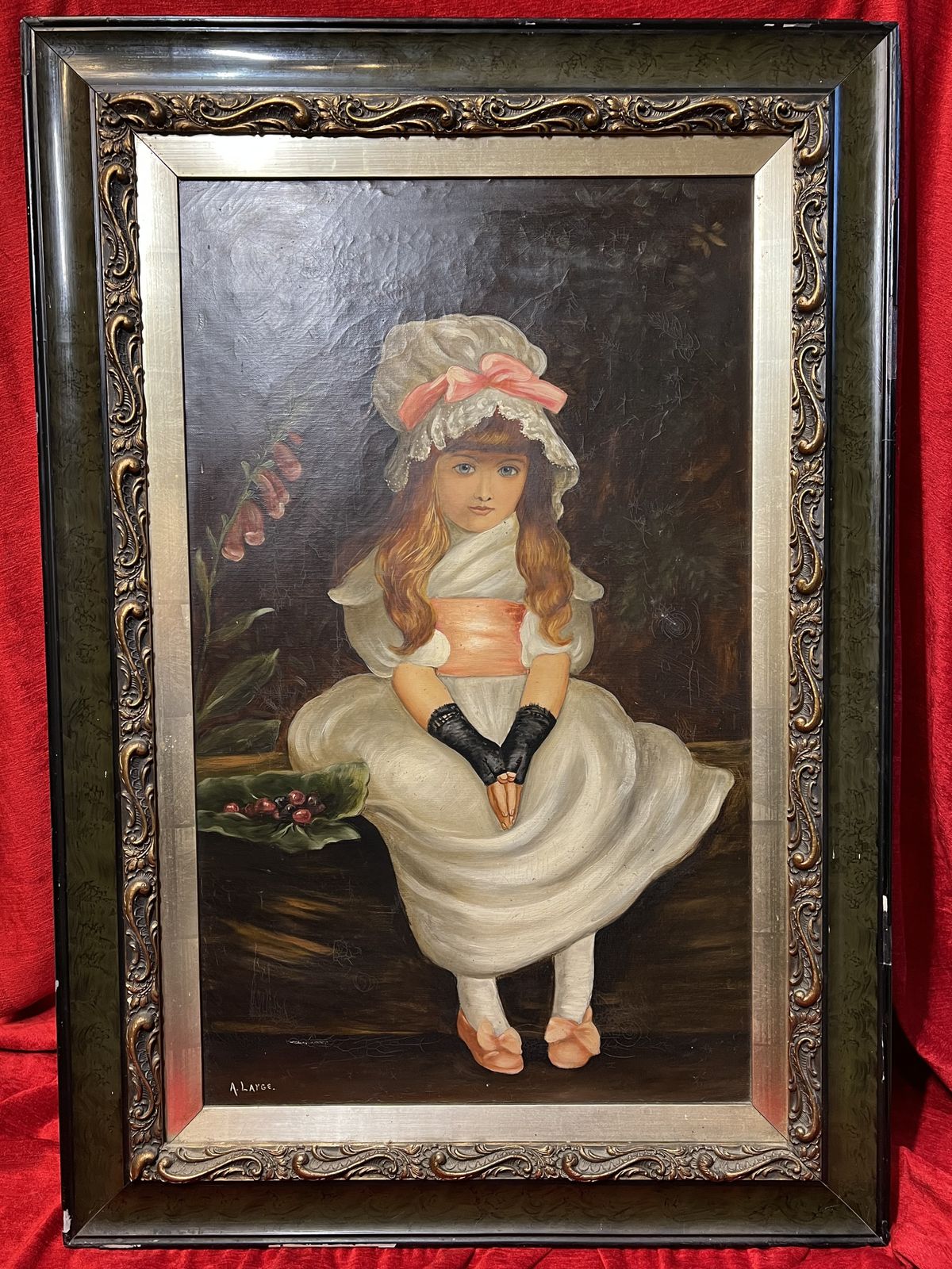 19th Century English School After Sir John Everett Millais 'Cherry Ripe' Oil Painting In Gilt Wood Frame photo buy