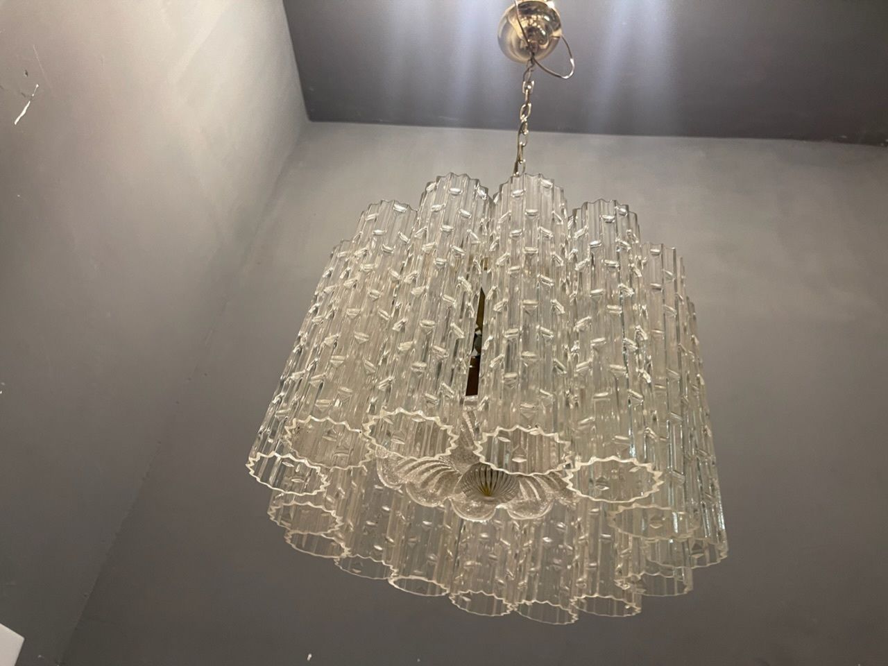 Murano Glass Tube Chandelier By Venini photo vinterior