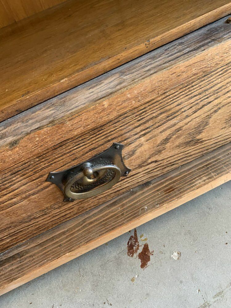 Antique Hungarian Oak Glass And Wood Cabinet photo Furniture