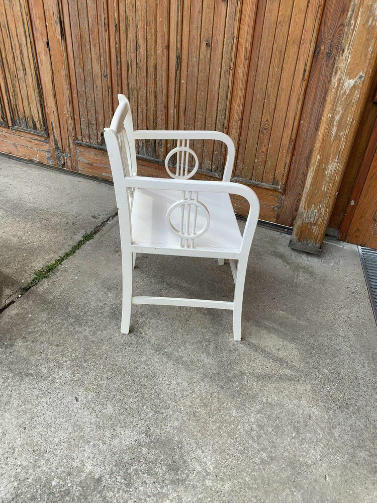 Art Deco White Painted Chair, 1930 photo vinterior