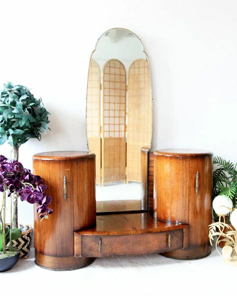 Art Deco Mirrored Bedroom Vanity Dressing Table By Shrager Brothers Masterpiece Furniture, London photo buy