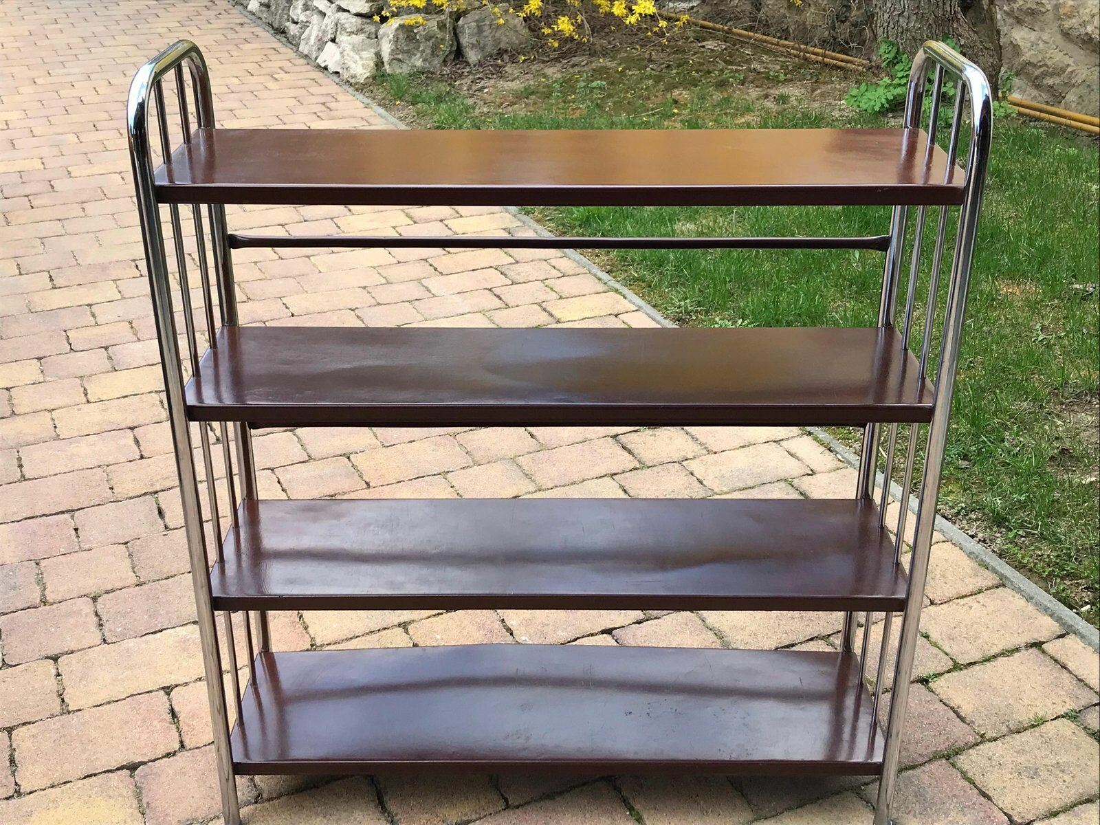 Bauhaus Style Metal Book Shelf, 1920 photo vinterior