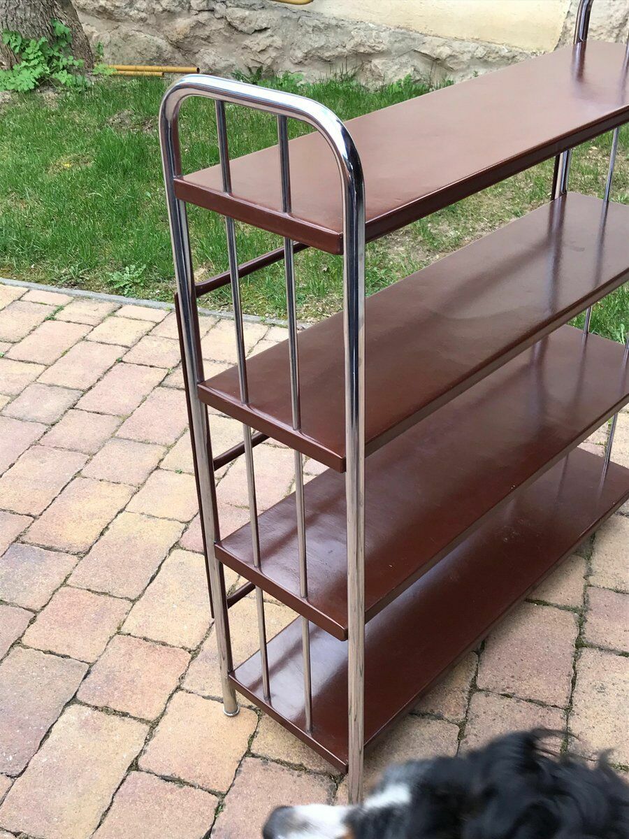 photo furniture Bauhaus Style Metal Book Shelf, 1920