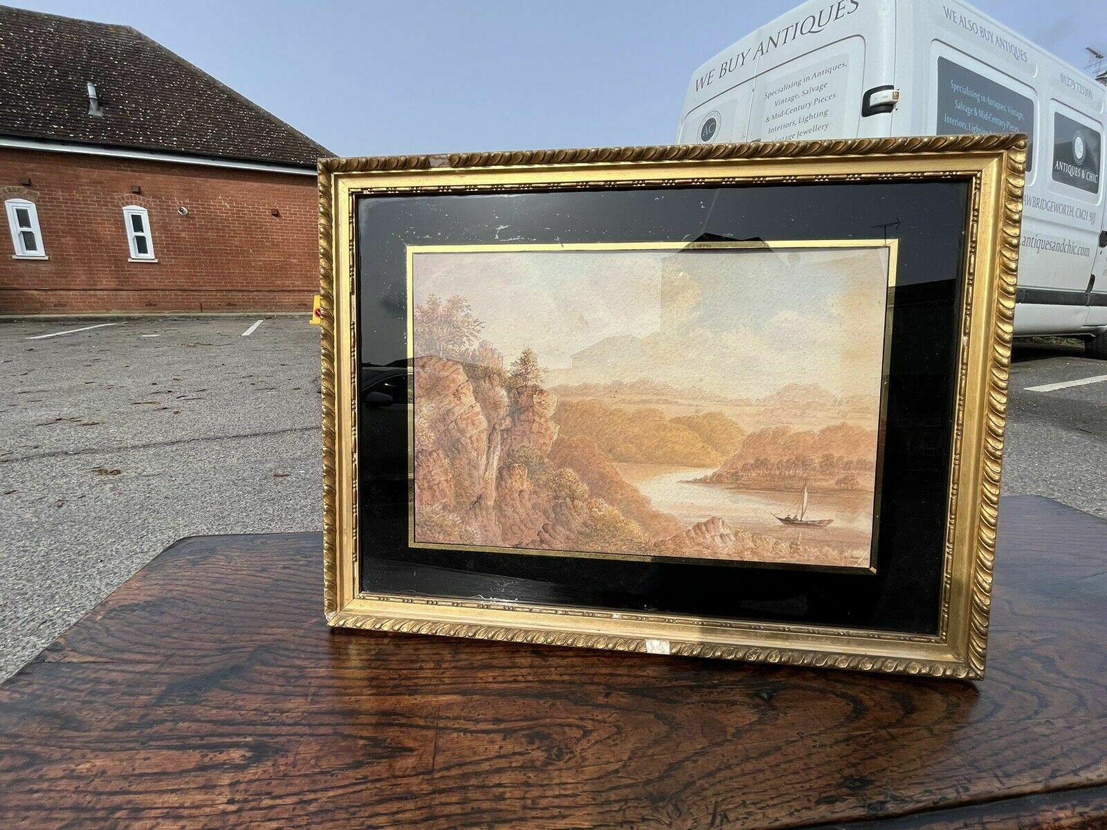 Framed Maritime Watercolour. Circa 1830 F.Rawlins. Somerset photo vinterior