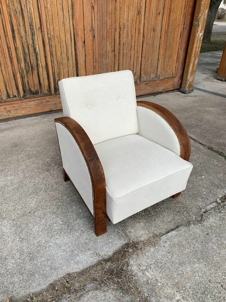 Art Deco Beige Lounge Chair, 1920s photo buy
