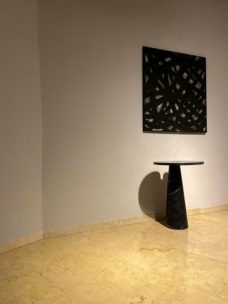 photo for sale Marquina Coffee Table In Black Marble In The Angelo Mangiarotti Style For Skipper, Italy, 1971