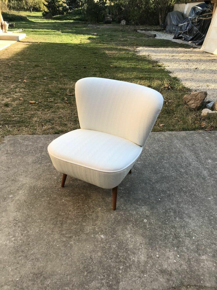 Hungarian White Club Chair, 1950s photo 1719.0