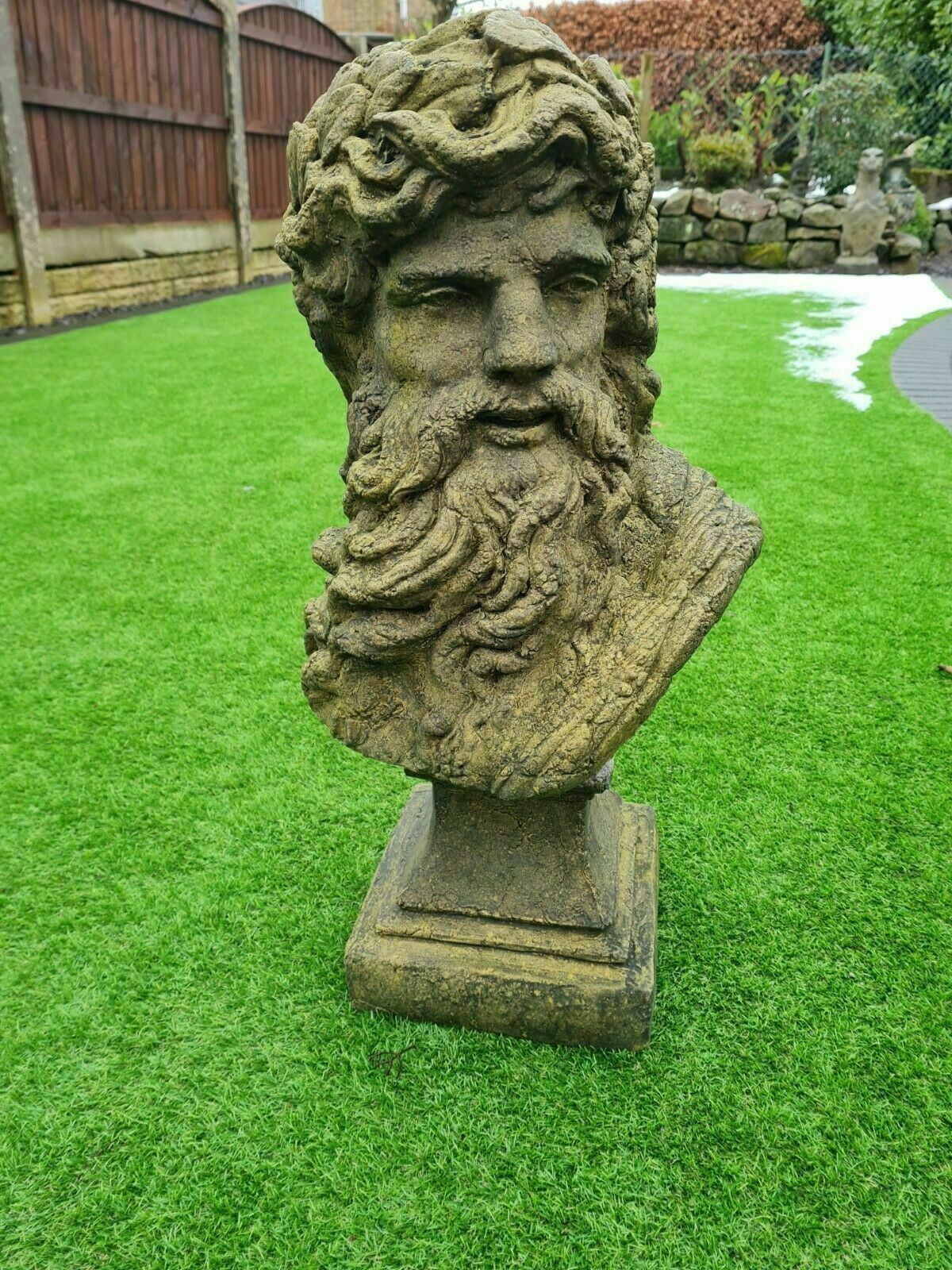 Zeus Greek Sky Thunder God, Garden Ornament English Stone ,Delivery Available Via Our Sister Specialist Courier Company 0230. photo furniture