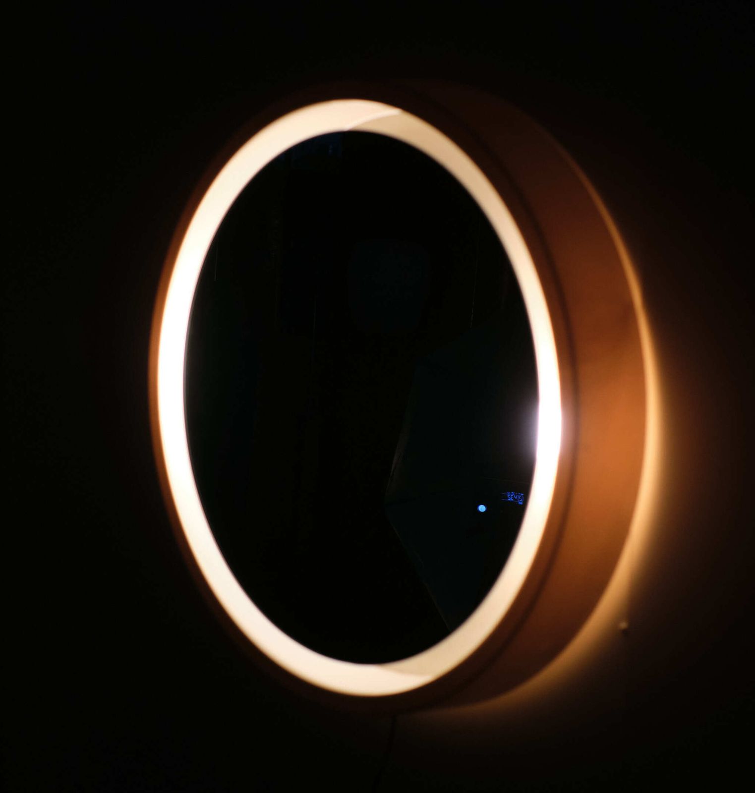 Space Ace Back Lid Round Mirror, 1970s, France photo Home Decor