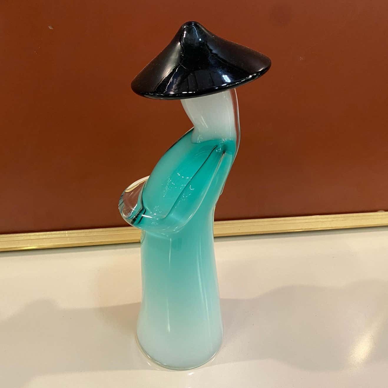 1980s Seguso Attributed Modernist Murano Glass Figure Of A Chinese Man photo vinterior
