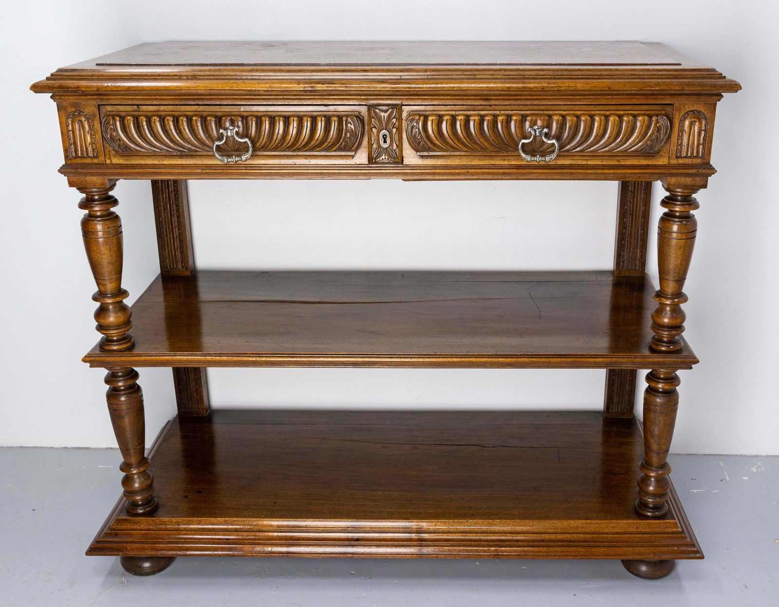 Baluster Console Or Serving Table Marble Top Louis XIII St, French, Late 19th C photo furniture