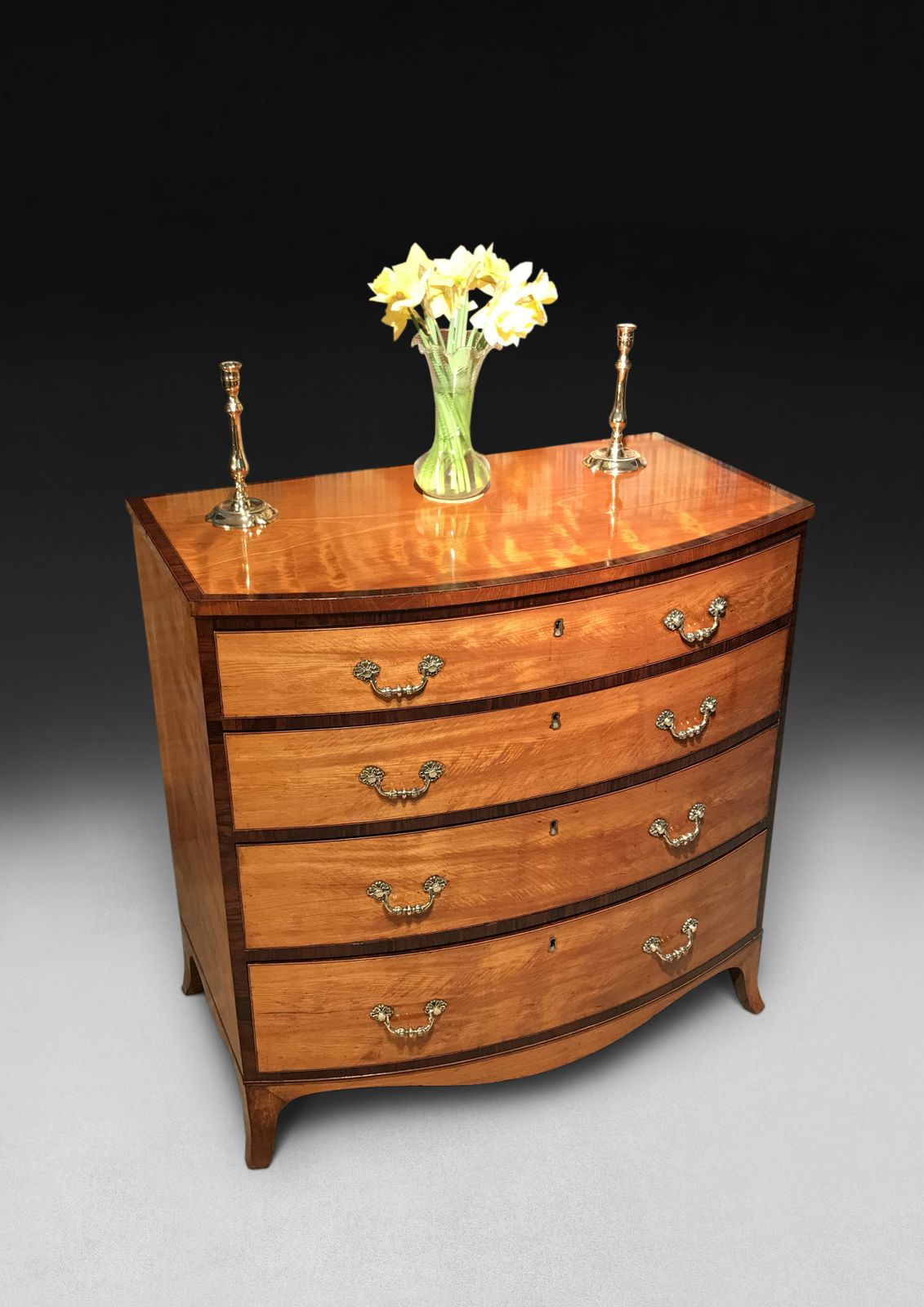 Attributed To Gillows   George III Period Satinwood And Kingwood Chest Of Drawers