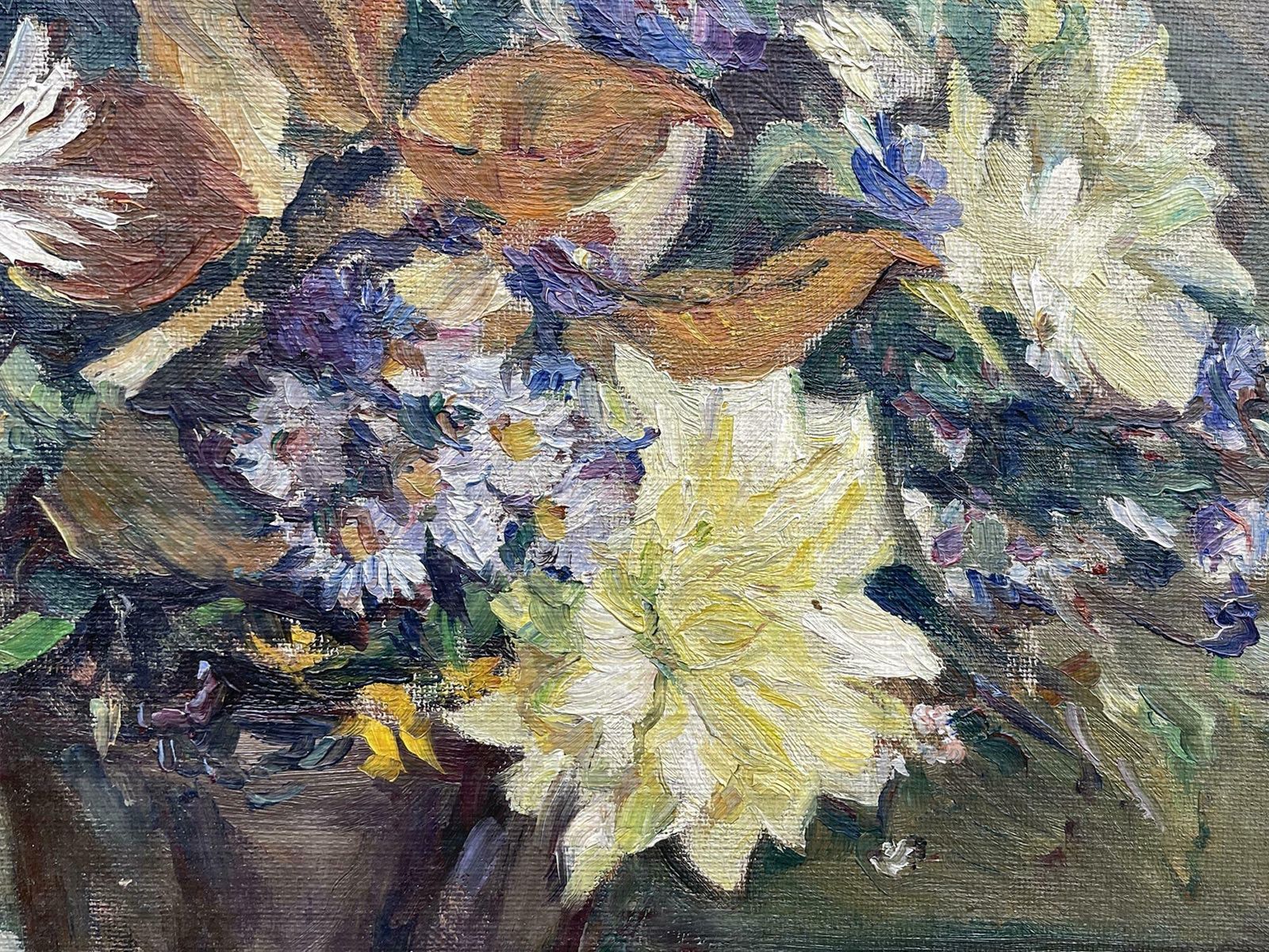 Vase Of Flowers With Fruit Oil Painting   Fitger Hermann photo Art