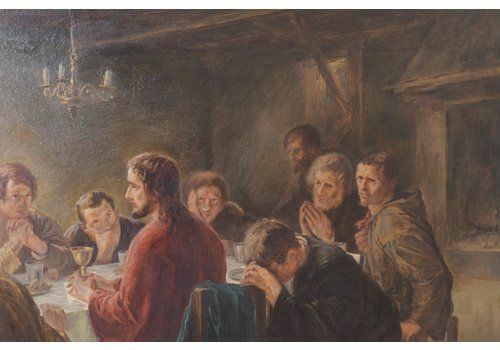 Het Laatste Avondmaal. Olieverf Op Paneel, 19e Eeuw photo 814.0
