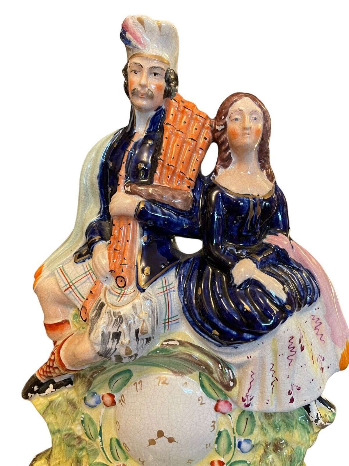 photo furniture Staffordshire Scottish Wedding Clock Figure