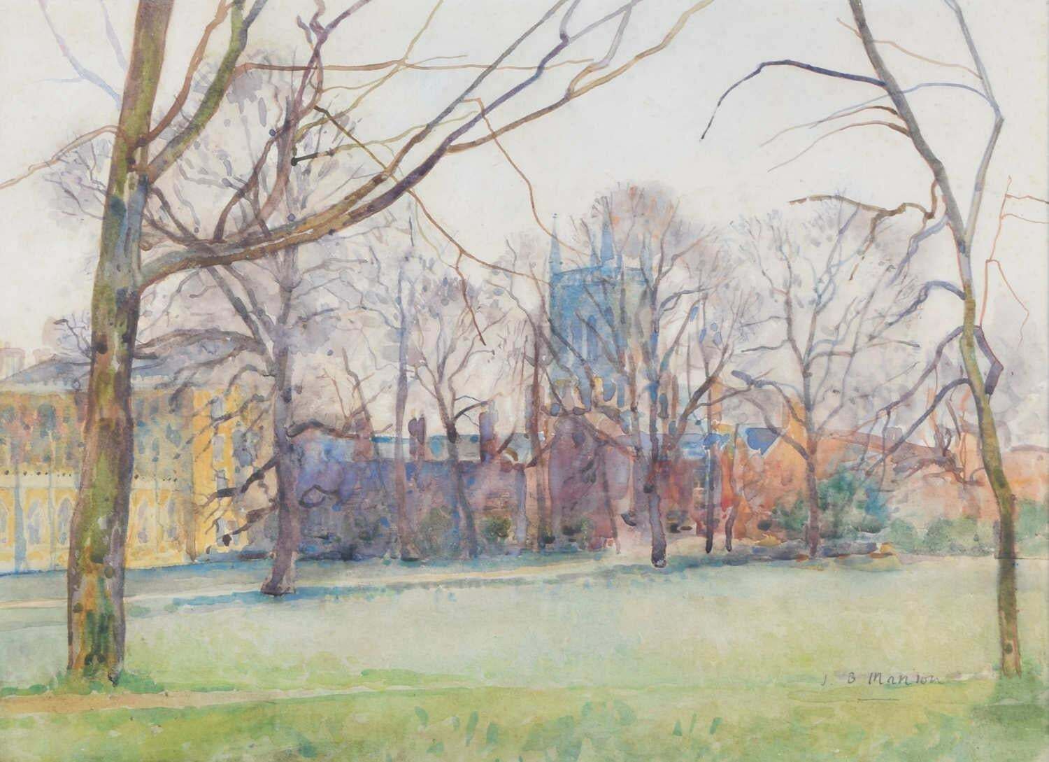 James Bolivar Manson St John’s College, Cambridge Watercolour By James Bolivar Manson photo 3750.0