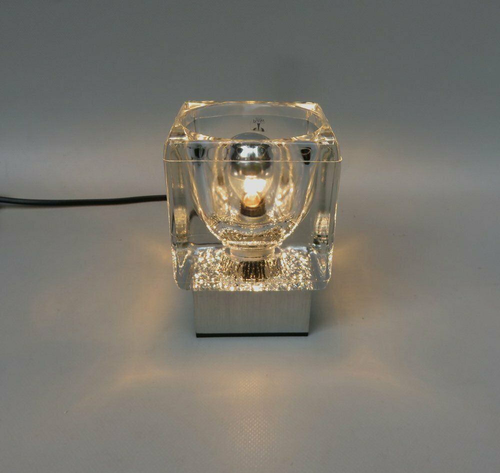 Small Space Age Table Lights In Aluminum And Glass From Peill & Putzler, 1970s, Set Of 2 photo vintage