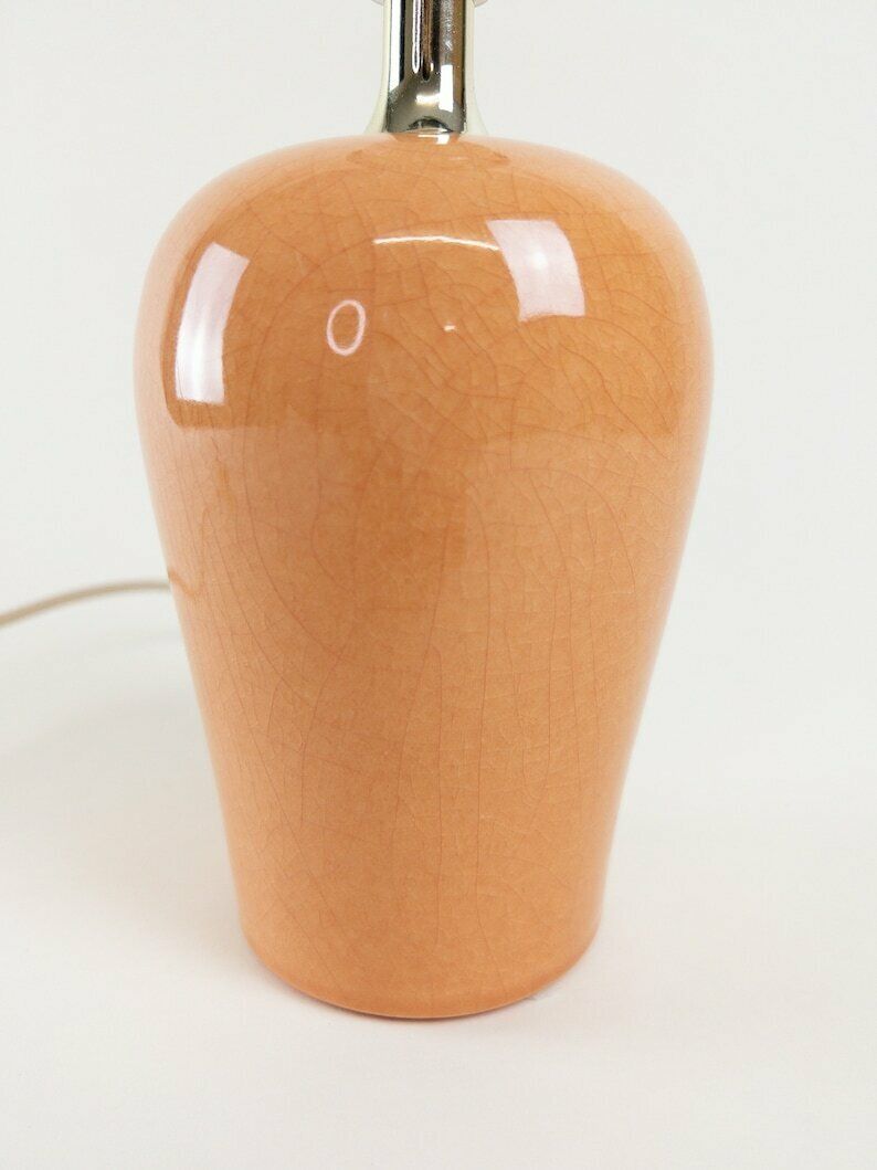 photo furniture Pink Peach Crackle Ceramic Glaze Ceramic Lamp Base By Porcelanas De Bruxelles Of Belgium