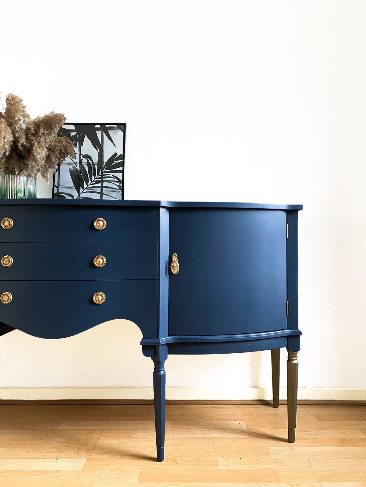 Painted Dark /Navy Blue Vintage Strongbow Sideboard photo for sale