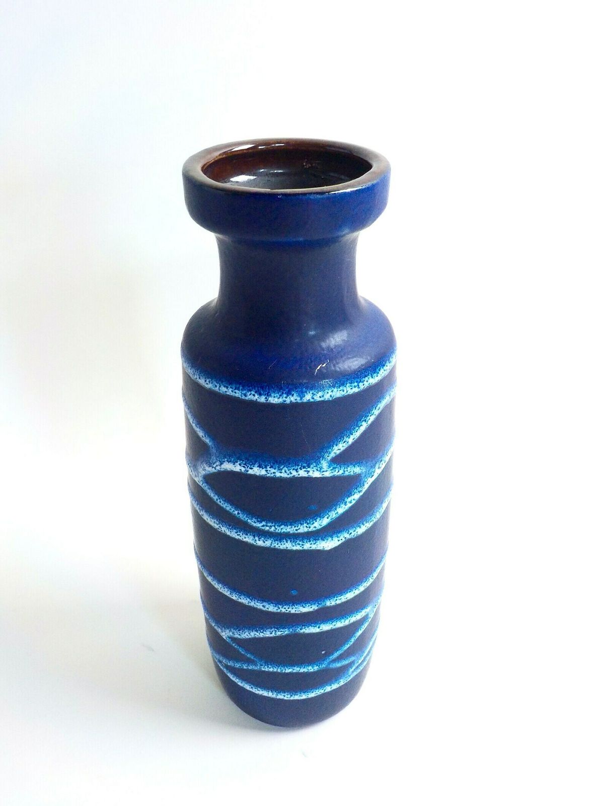West German Pottery   Scheurich Keramik Blue And White Vase   Form 200 28   Made In Germany photo furniture
