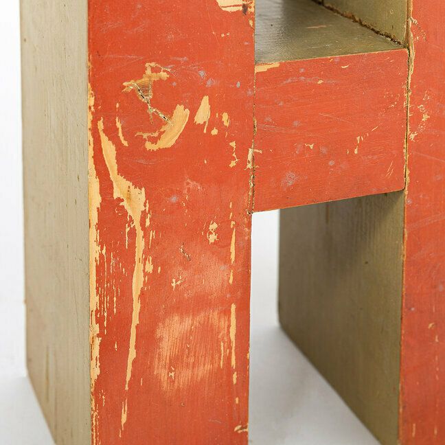 Wooden Letter "H", 1990s, Vintage photo vinterior