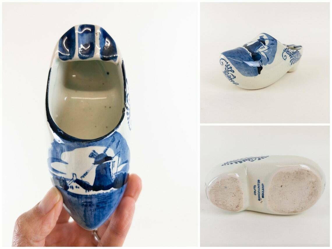 Delft Blue Ashtrays Porcelain Dutch Clogs Blue Delftware Made In Holland Netherland Souvenirs photo buy