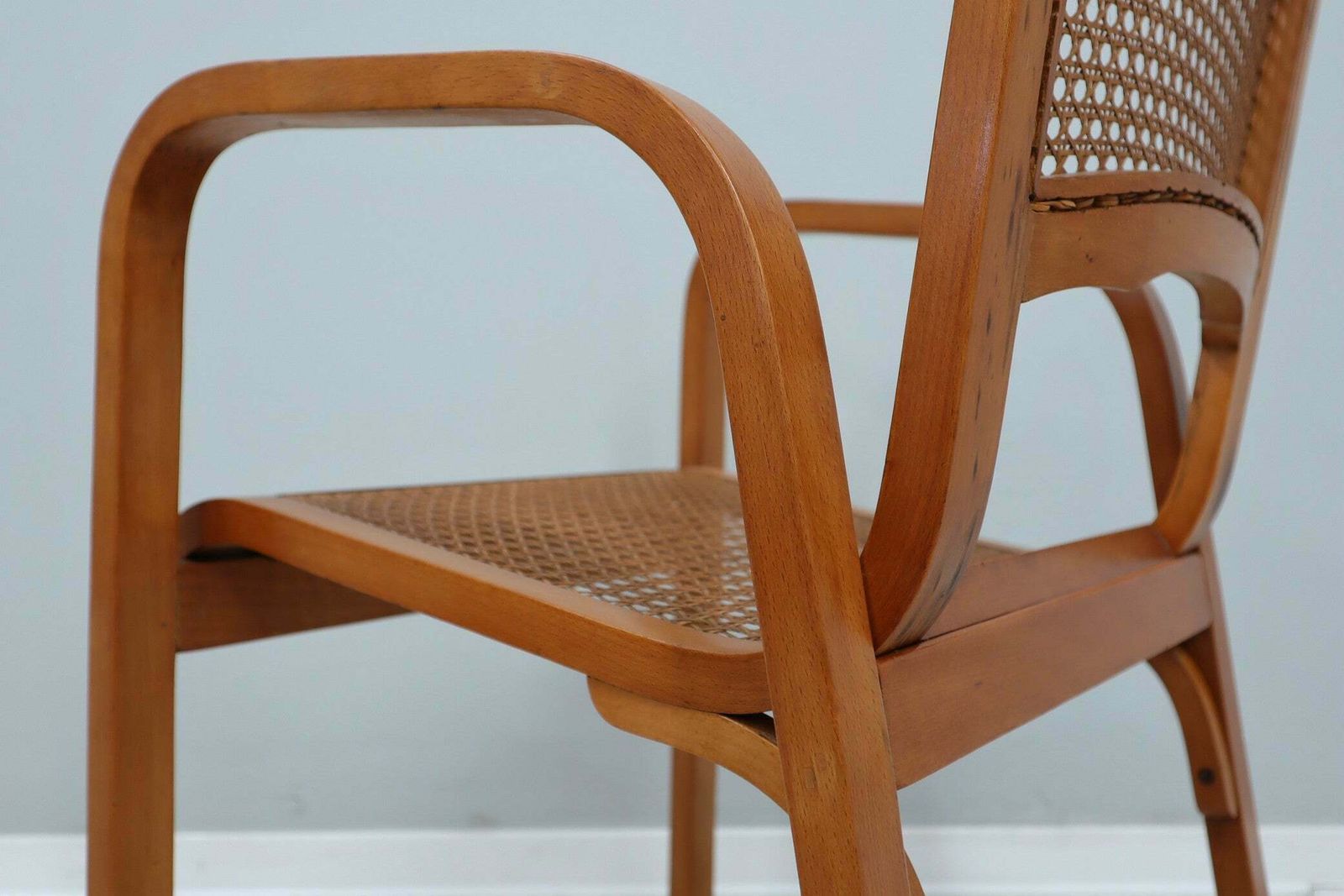 Mid Century Vienna Straw Set 1940s, Bench + Armchair photo buy