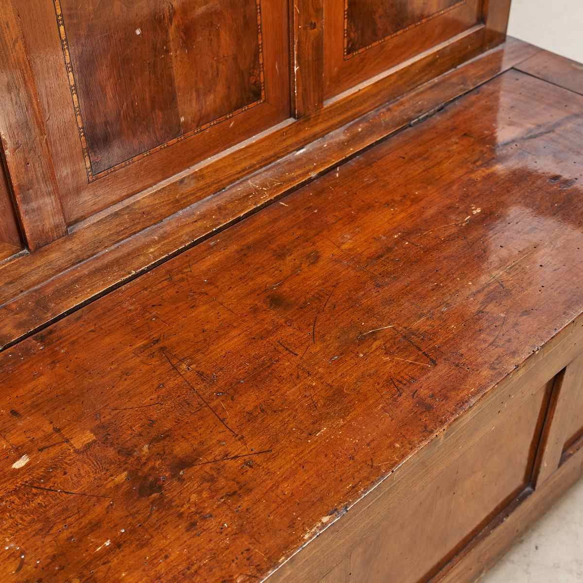 Early 1900s Bench In Walnut, Antique photo 983.9232000000001