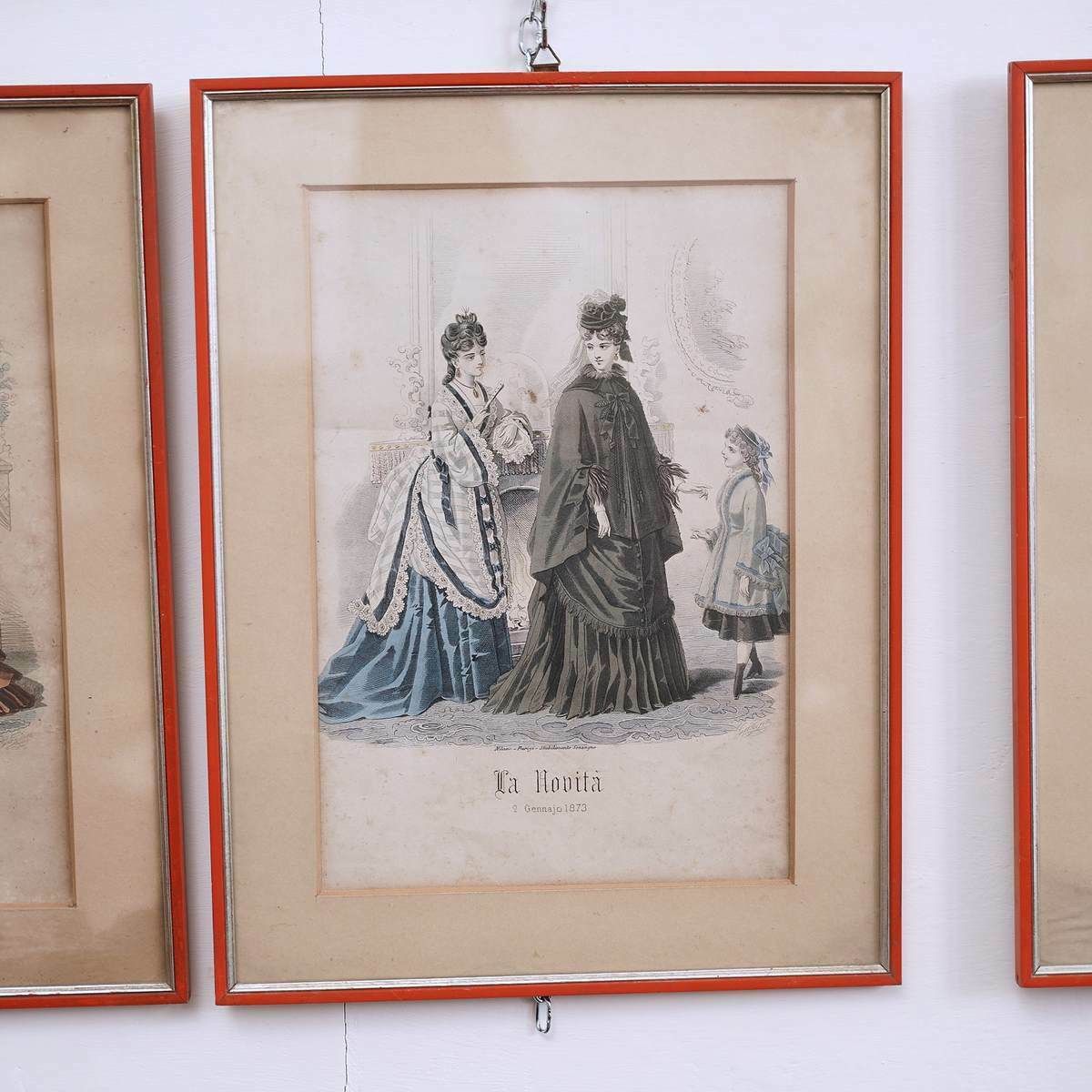 Watercolor Xilography Paintings From The 19th Century 12pcs photo vinterior