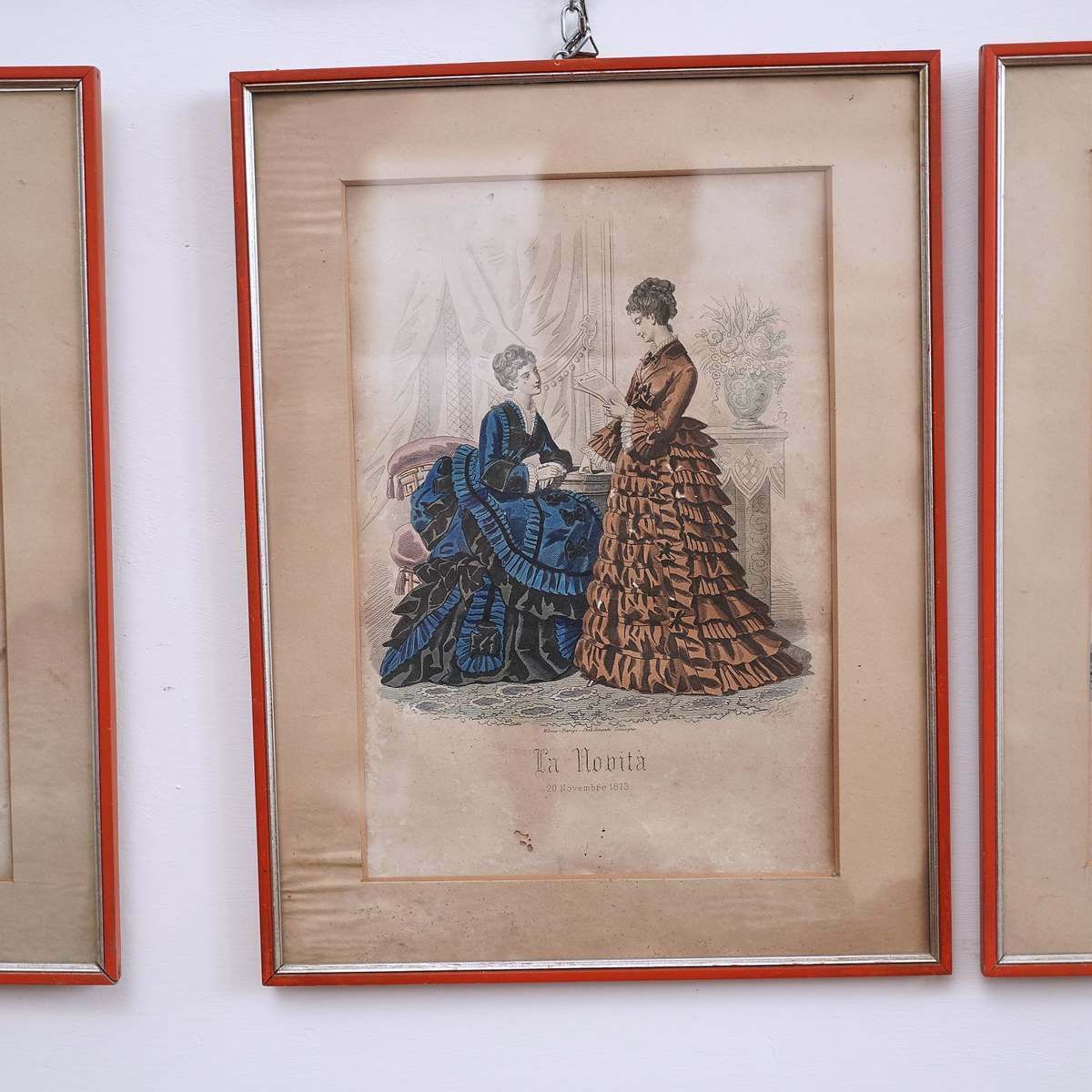 photo furniture Watercolor Xilography Paintings From The 19th Century 12pcs