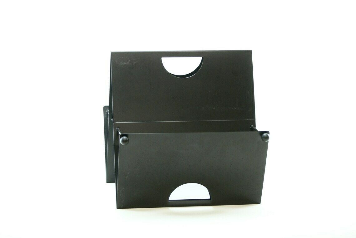 Postmodern 1980s Memphis Era Black Metal Magazine Rack photo vinterior