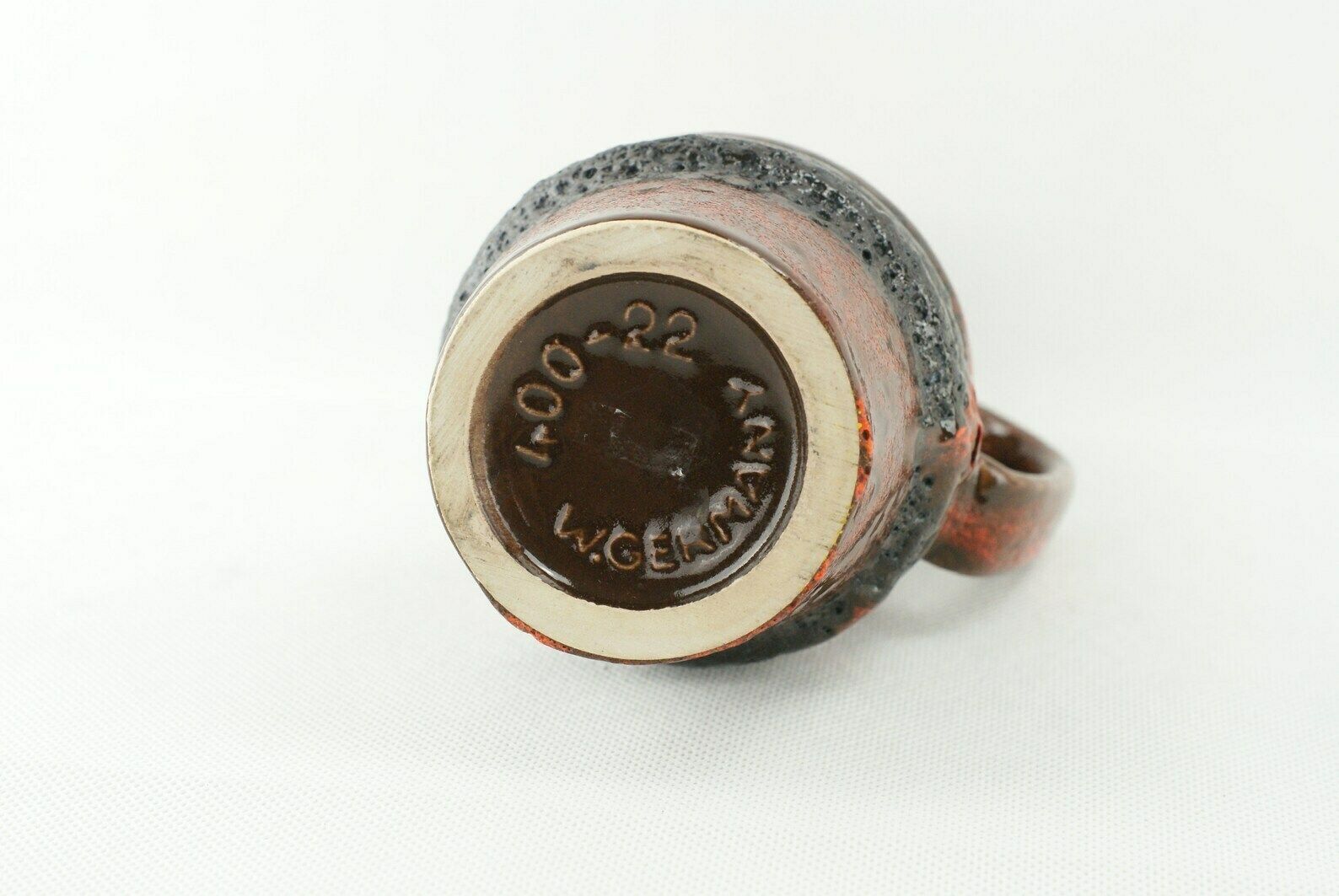 photo furniture West German Pottery   Scheurich Keramik   Fat Lava   Orange Black Drip Fat Lava Glaze   Scheurich 400 22