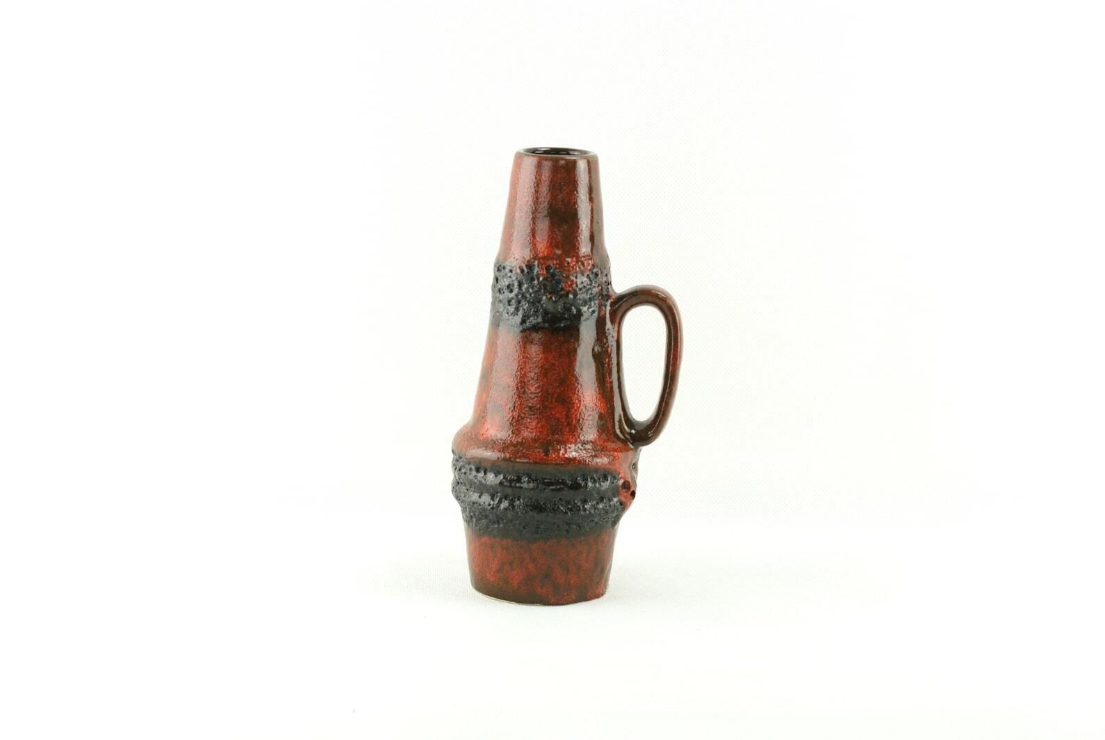 photo for sale West German Pottery   Scheurich Keramik   Fat Lava   Orange Black Drip Fat Lava Glaze   Scheurich 400 22