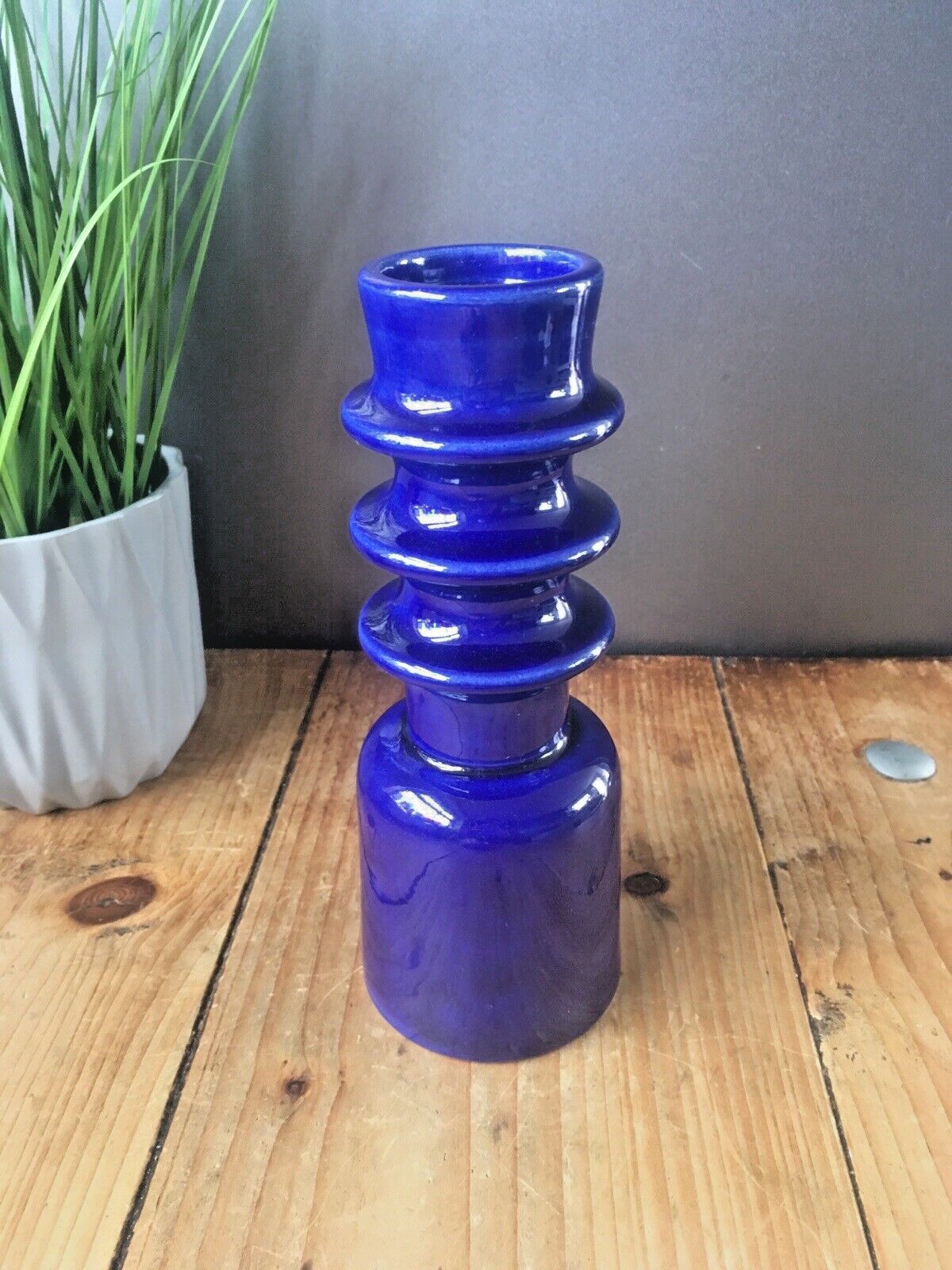 Rare Mid Century Modern 60's Hooped Scandi Style Cari Zalloni Steuler Keramik Candlestick Candle Holder 204/20 photo buy