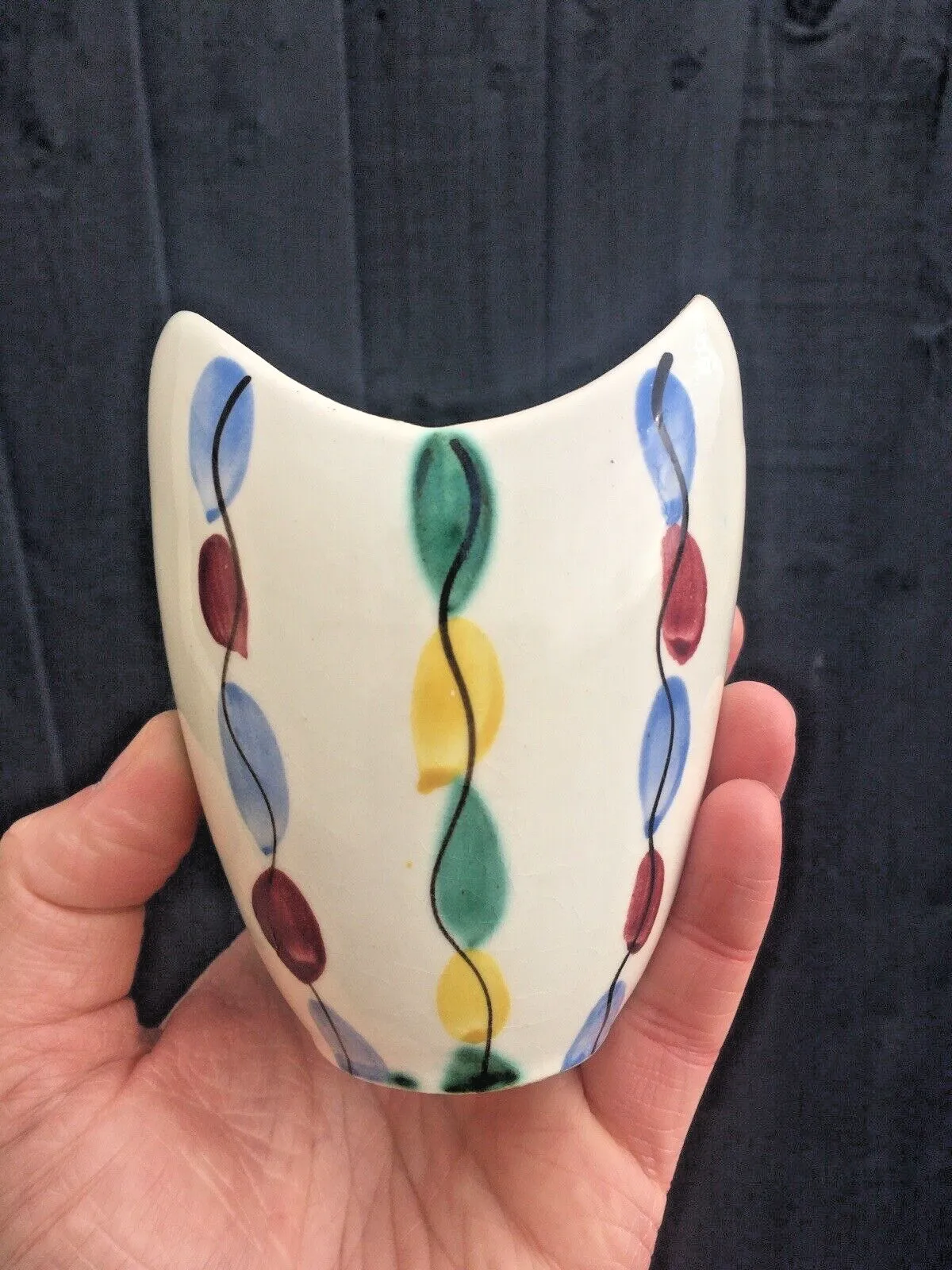 Home Decor Mid Century Italian Pottery Multicoloured Abstract Vase Fratelli Fanciullacci photo