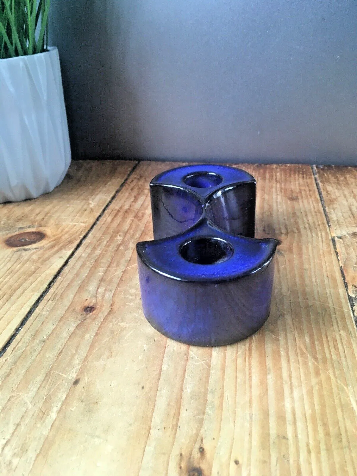 Rare Mid Century Modern 60's Cari Zalloni Steuler Keramik Twin Candlestick Candle Holder 270 photo vintage