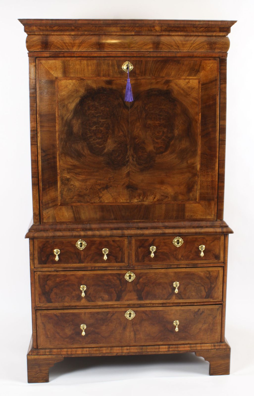 Antique Queen Anne Walnut Secretaire Chest / Escritoire, Circa 1710 18th C photo furniture