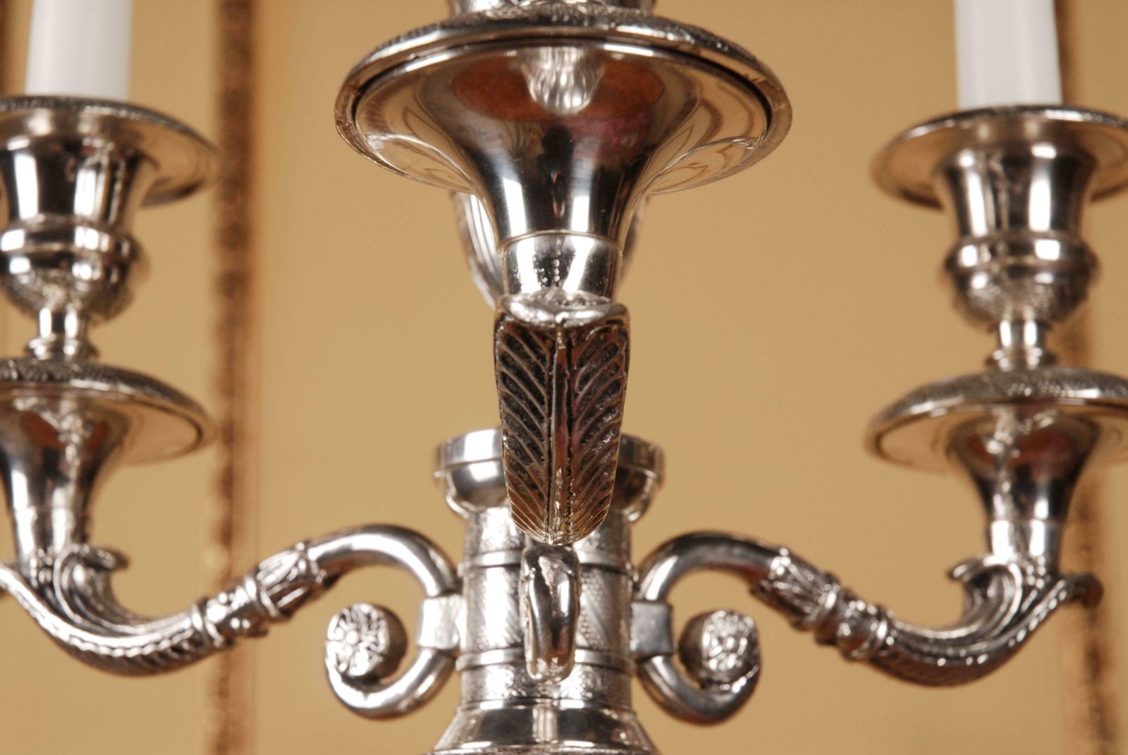 20th Century Empire Style Bronze Figure Formed Candelabra photo 1516.0