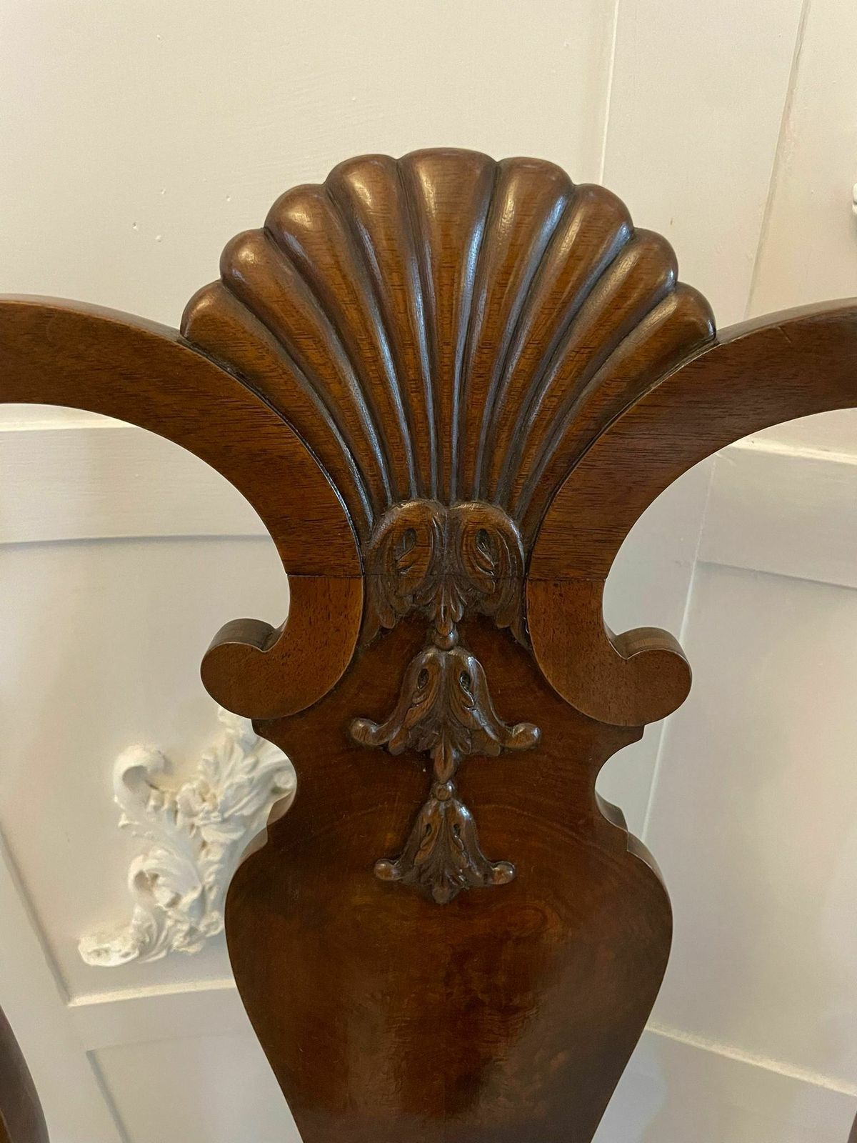 Outstanding Quality Set Of 10 Antique Walnut Dining Chairs photo for sale