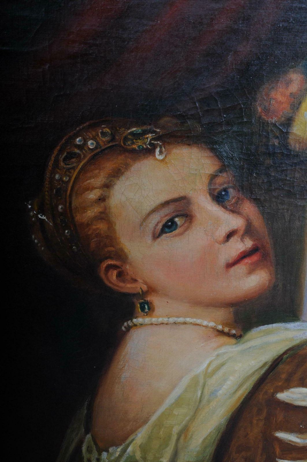 Oil Painting Lavina The Daughter Of Tizians Mon. F. W, Circa 1920 photo 1534.0