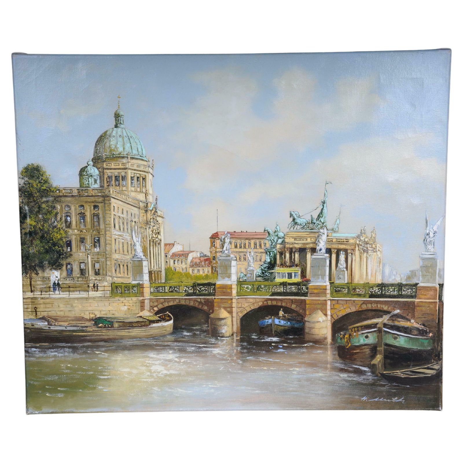 20th Century Oil Painting By Hermann Muth, Berlin City Palace