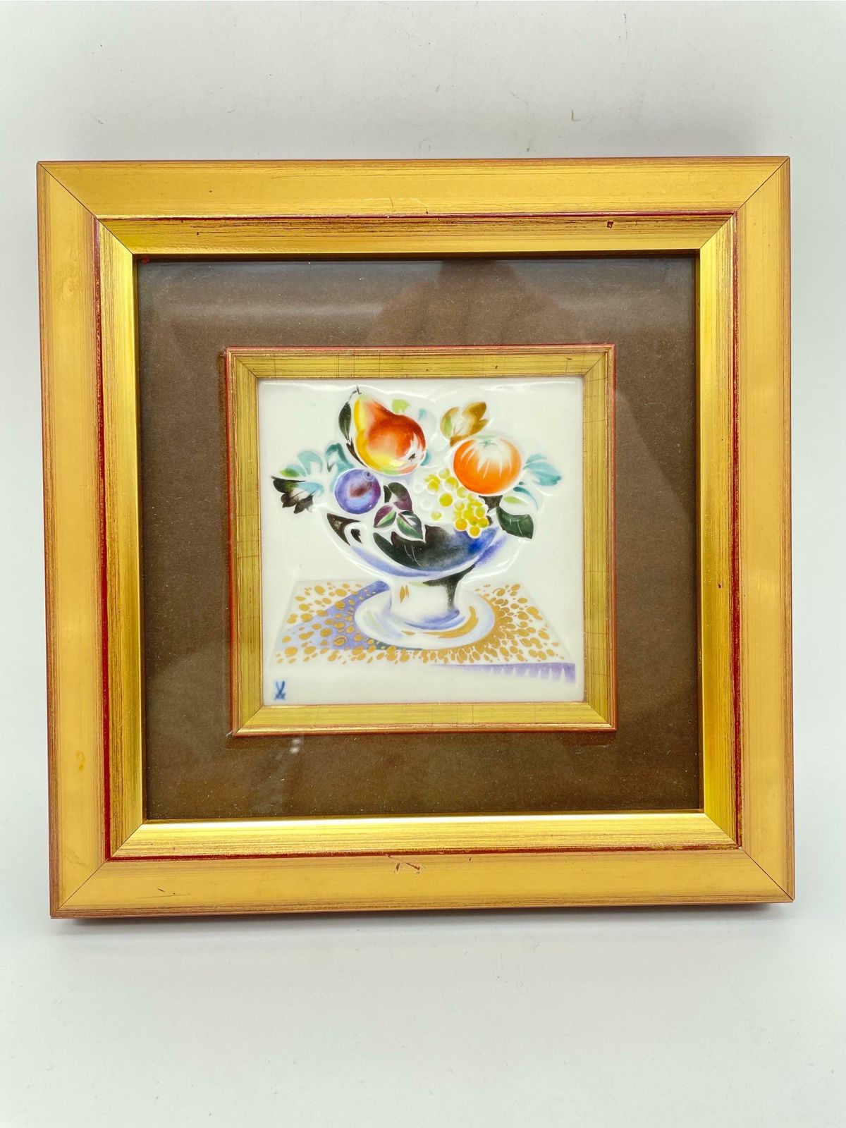 Meissen Picture Plate/Relief Plate Fruit Painting, Professor Heinz Werner #2 photo vintage
