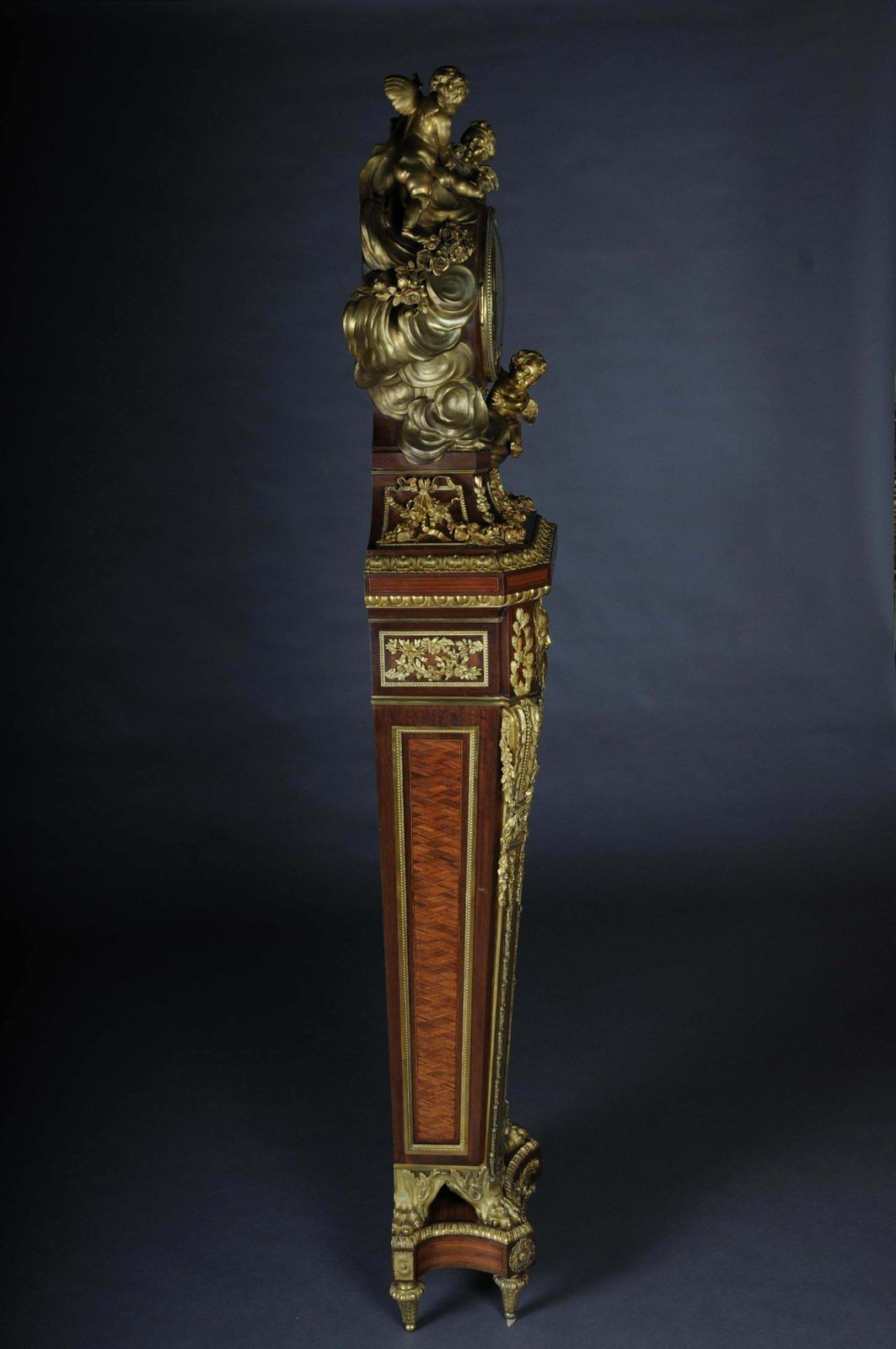 Napoleon III Pedestal Clock “Parquet Regulator” After Jean Henri Riesener, 1734 photo for sale