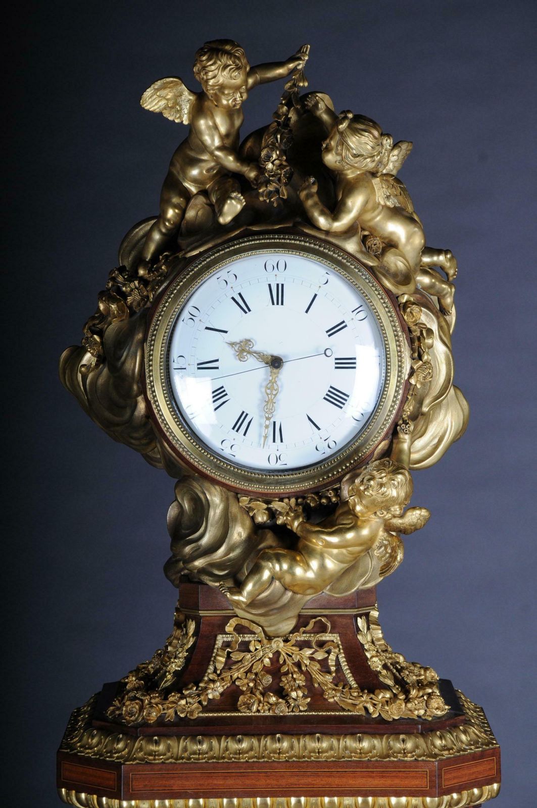 Napoleon III Pedestal Clock “Parquet Regulator” After Jean Henri Riesener, 1734 photo vinterior
