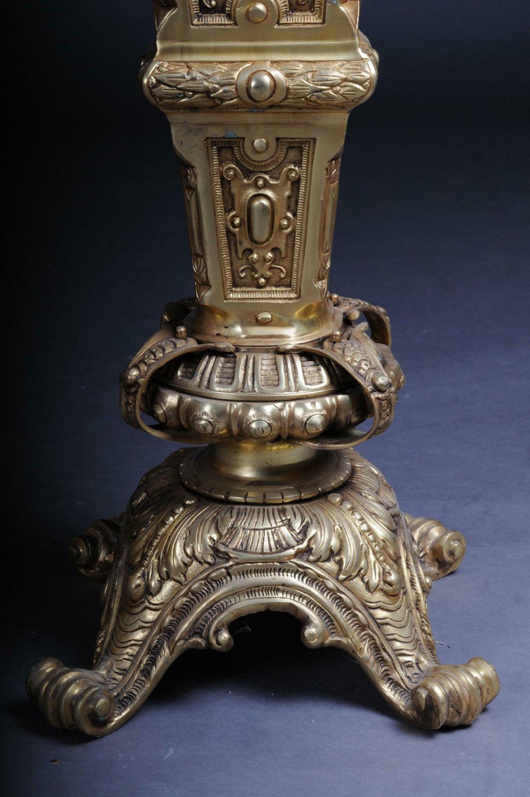 photo furniture 20th Century Massive Finely Engraved Bronze Pillar Or Column, Gold