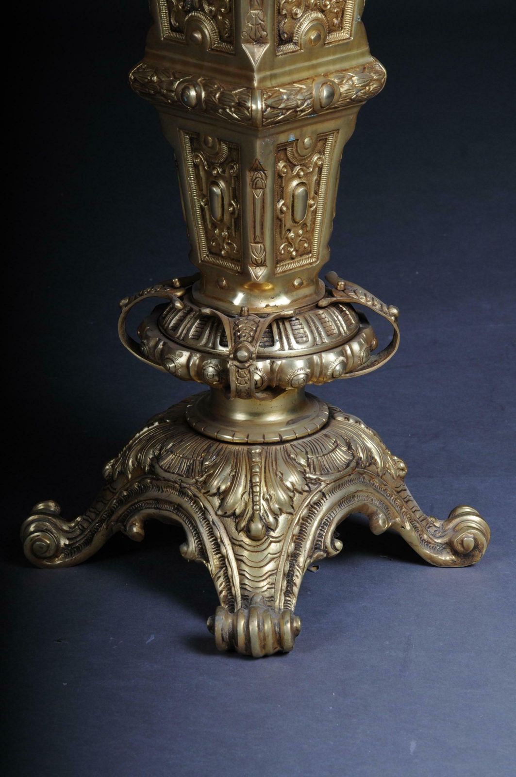 photo buy 20th Century Massive Finely Engraved Bronze Pillar Or Column, Gold
