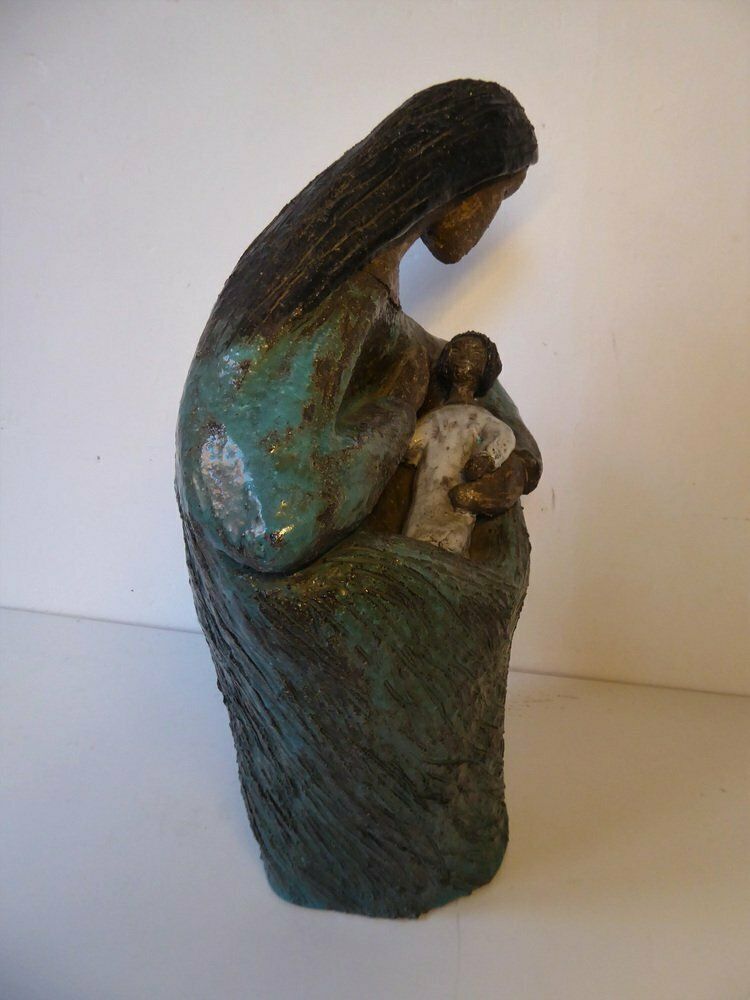 Art Large Ceramic Art Sculpture By Odette Dijeux For Namur, Belgium, 1950s photo