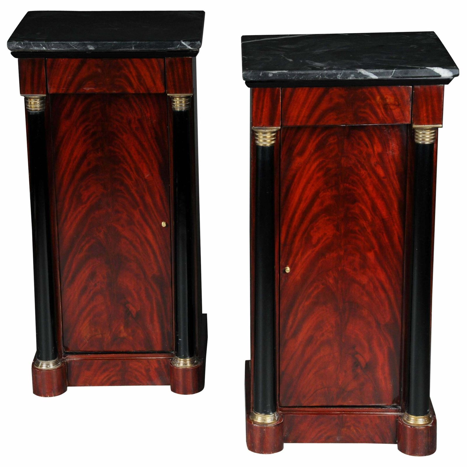 Classic Bedside Table, Side Table In Biedermeier, Mahogany, Left